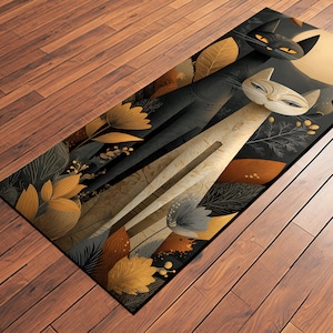 Watchful Cats Yoga Mat - Personalized Gym Mat for Her - Custom Exercise Mat for Pilates, Yoga and Any Workout