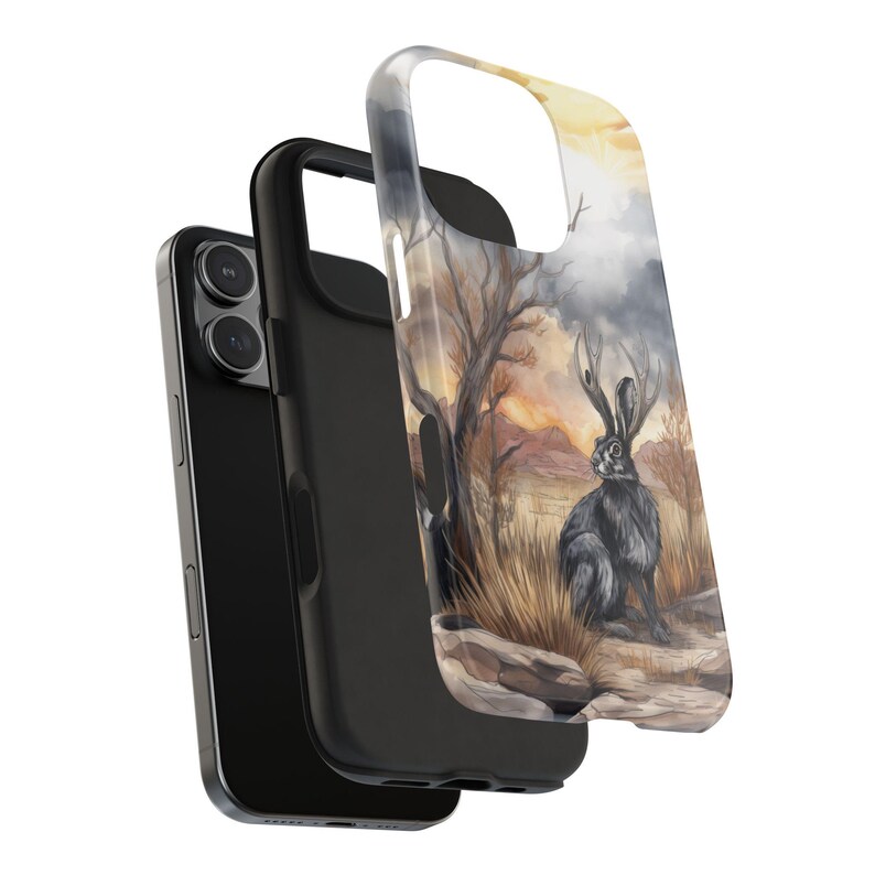Fantasy Southwest Desert Jackalope Cellphone Case for iPhone Models, and Android Galaxy Models - Polycarbonate Shell and Rubber Liner image 5