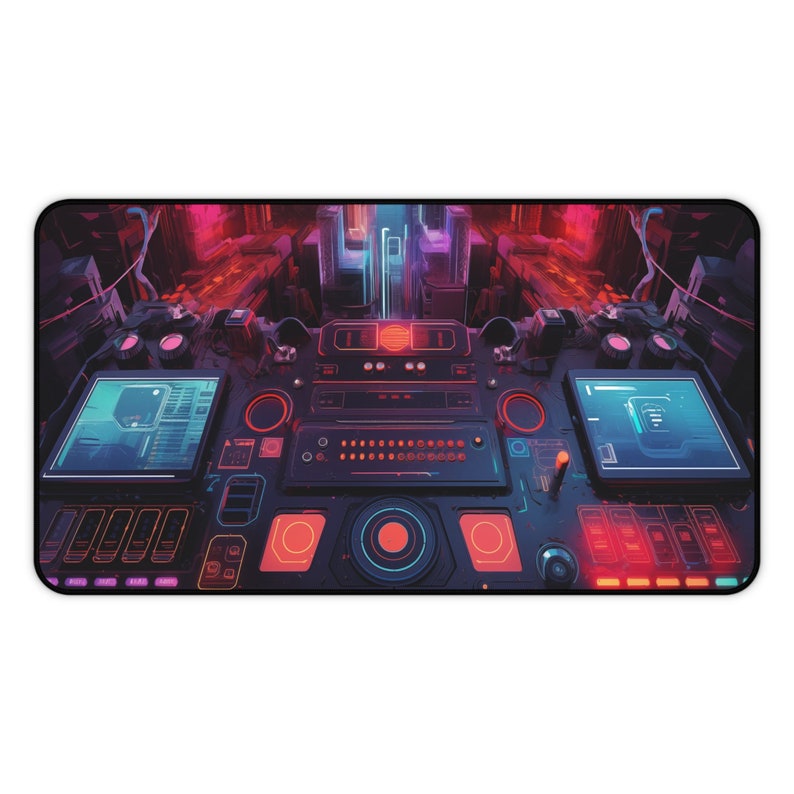 Command Center Playmat, Gaming Desk Mat, Cyberpunk Mouse Pad, Gamer ...