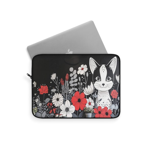 Simple Botanical Cuteness Tablet Sleeve, Cute iPad Sleeve, Computer Laptop Cover, Tech Accessory, Back to School Gift