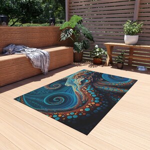 Outdoor Rug, Dazzling Octopus, Entryway Rug, Octopus Rug, Kraken Rug ...