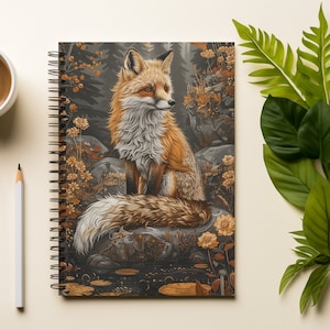 Cottagecore Forest Fox - Ruled Line Notebook - Personal Journal - Personal Diary - Gift for Fox Lover - Gift for Her