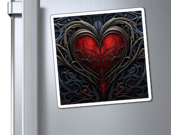 Gothic Heart Kitchen Magnet, Goth Fridge Magnet, Cute Refrigerator Magnet, Gothic Dishwasher Magnet, Magnetic Sticker, Car Sticker