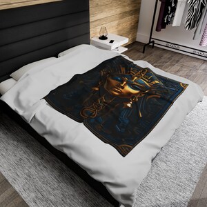 Fantasy Ägyptische Königin Decke, Pharoah Decke, Ägypten Raumdekor, Antike Geschichtsdecke, Samt-Plüschdecke Bild 8