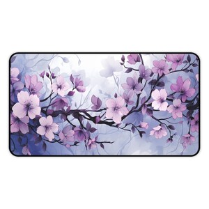 Pastel Blue and Purple Sakura Desk Mat Mousepad XL, Gaming Mouse Pad, Gift for Wife, Gift for Girlfriend, Gift for Gamer Girl, Cute Desk Pad bild 6