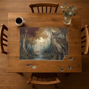 Autumn Owl Puzzle - 120, 252, 500-Piece Jigsaw, Perfect for Family Nights, Table Decor, Cozy Vibes, Game Night