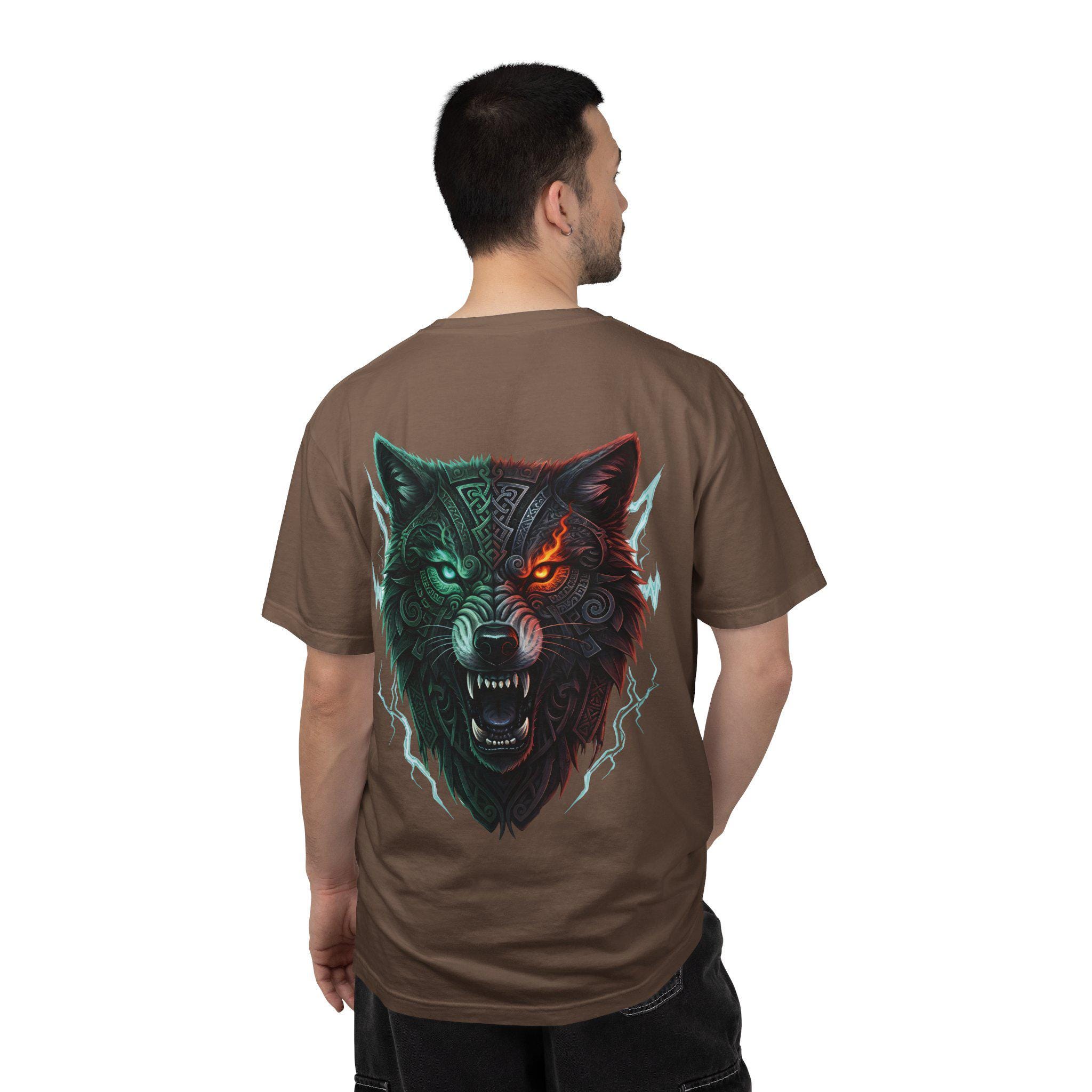 Wolf Shirt Norse Wolf Graphic Tee Celtic Viking Aesthetic Unisex