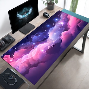 Electric Pink Sky Desk Mat, Pink Desk Mat, Purple Mouse Pad, Blue Mousepad, Sky Deskmat XL, xl mousepad, Large Mouse Pad