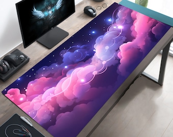 Electric Pink Sky Desk Mat, Pink Desk Mat, Purple Mouse Pad, Blue Mousepad, Sky Deskmat XL, xl mousepad, Large Mouse Pad