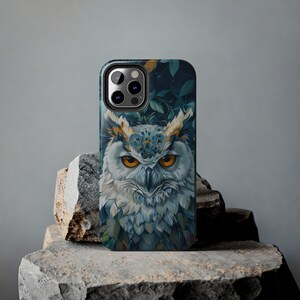 Owl iPhone Tough Case, Owl Phone Case for iPhone 15 and Most Models, Polycarbonate Shell and Rubber Liner image 4