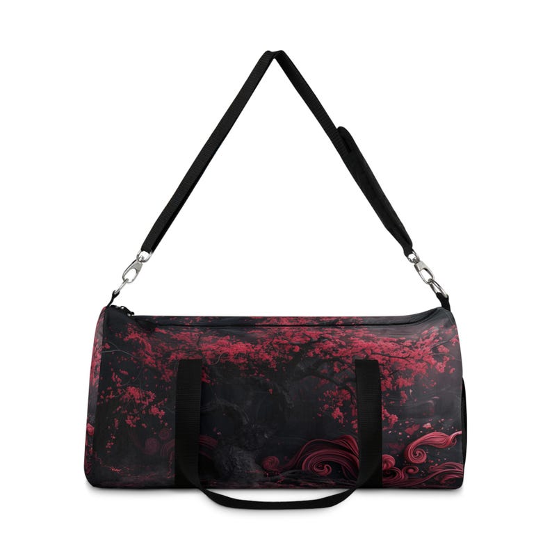 Dark Aesthetic Sakura Gym Bag - Travel Bag - Duffel Bag - Gift for Mom, Wife, Daughter, Girlfriend - Available in 2 Sides image 2