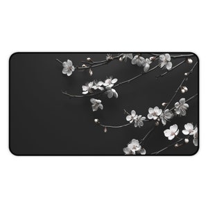 Sakura Desk Mat, Minimalist Desk Pad, Black Desk Decor, Aesthetic Mousepad, Simple Mouse Pad, Cute Computer Pad, Gift for Wife Bild 6