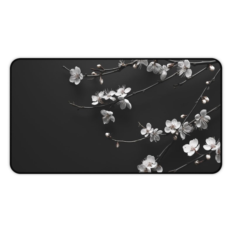 Sakura Desk Mat, Minimalist Desk Pad, Black Desk Decor, Aesthetic Mousepad, Simple Mouse Pad, Cute Computer Pad, Gift for Wife Bild 6