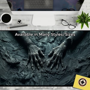 Creepy Hands Goth Desk Pad, Horror Desk Decor, Scary Mouse Pad, Creepy Office Decor, Goth Desk Decor, Goth Desk Mat