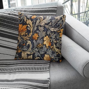 William Morris Inspired Throw Pillow - Cute Art Nouveau Ferns Square Accent Pillow - Housewarming Present - New Home Gift - Mothers Day Gift