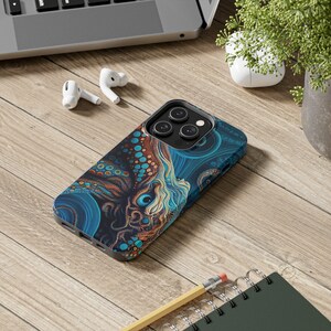 Epic Fantasy Octopus iPhone Tough Case - Blue & Orange Design for Ultimate Protection image 3