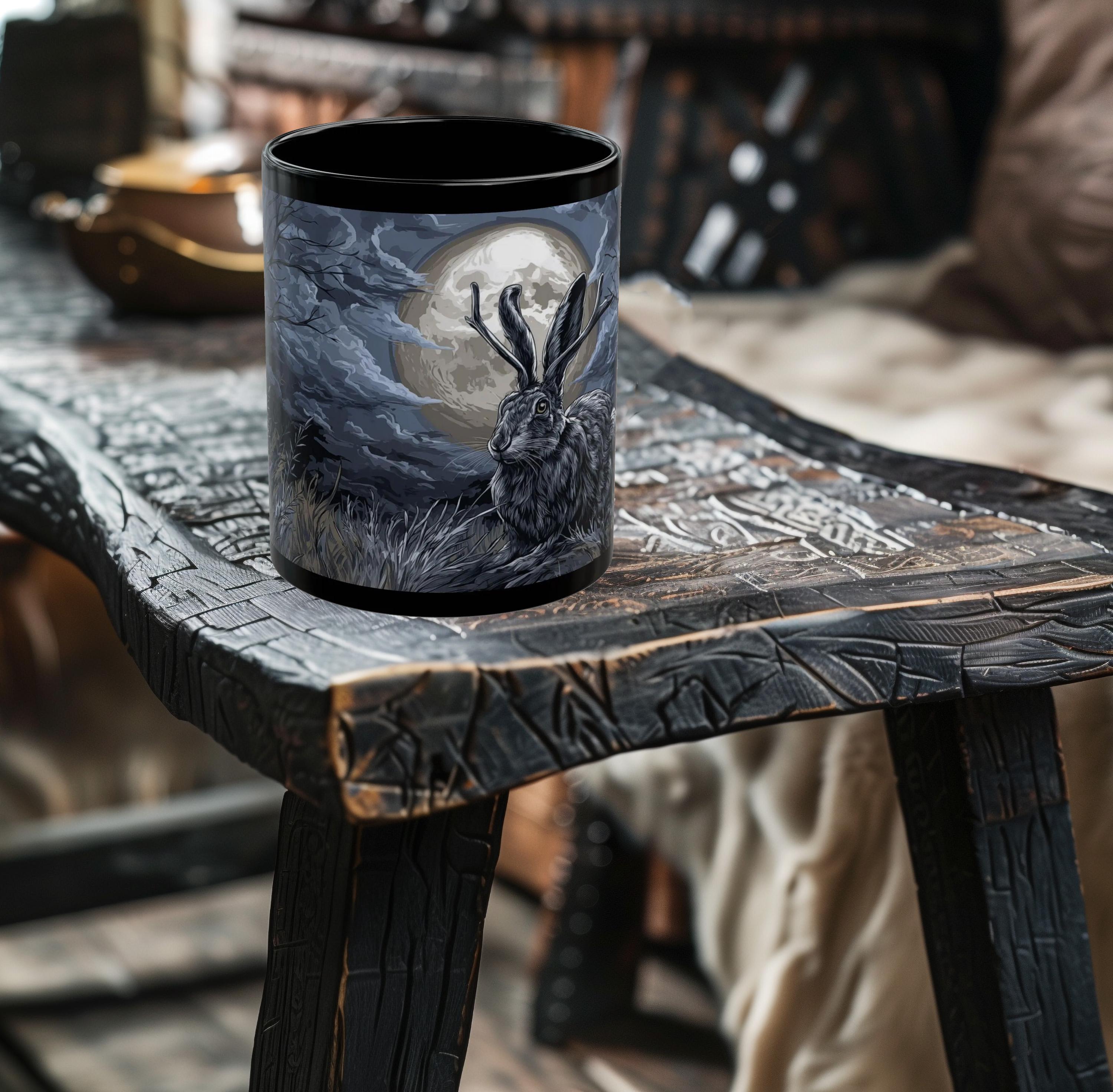 Dark Forest Jackalope Mug - Cute Nature Mug - Jackalope Coffee Cup