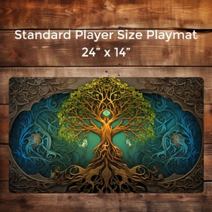 Norse Lifeframe - 24"X14" Custom Table Top Gaming Playmat , MTG Playmat