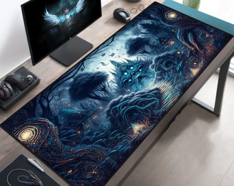 Fantasy Mousepad XXL, Gaming Playmat XL, Gamer Desk Setup, Long Computer Mat, Big Keyboard Pad, Extra Large Office Accessory Deskmat Deskpad