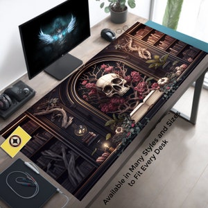 Extra Large Mousepad, Dark Academia Library Writing Desk, Gothic Mouse Pad, Goth Mousepad Xl, Big Gothic Desk Mat, Goth Deskpad Deskmat XXL