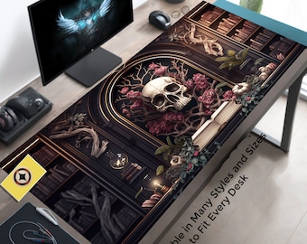 Extra Large Mousepad, Dark Academia Library Writing Desk, Gothic Mouse Pad, Goth Mousepad Xl, Big Gothic Desk Mat, Goth Deskpad Deskmat XXL