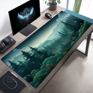 Forest Mousepad, Mountain Mouse Pad, Aesthetic Desk Pad