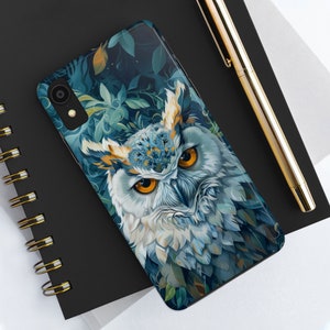 Owl iPhone Tough Case, Owl Phone Case for iPhone 15 and Most Models, Polycarbonate Shell and Rubber Liner image 3