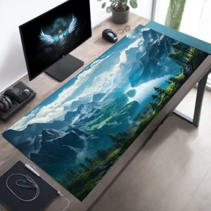 Breathtaking Mountain Vista Desk Mat Awe-Inspiring Mountain Mousepad, Natural Wonders Mouse Pad