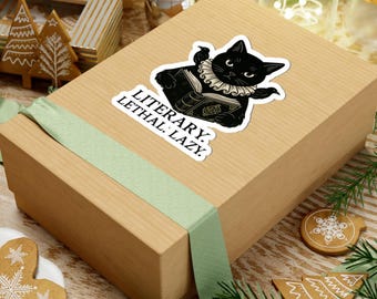 Sticker gothique - Sticker chat noir - Citations gothiques Stickers coupe baiser Amoureux de l'humour noir, accessoires Macbook