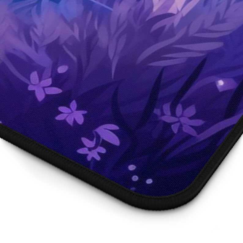 Pastel Anime Sunset Desk Mat, Manga Style Mountain Lake Mouse Pad, Kawaii Floral XL Workspace Decor, Cute Japanese Desk Accessories image 6