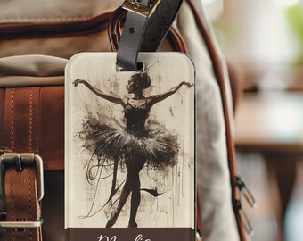 Personalized Dance Bag Tag - Dancer Luggage Tag - Ballet Bag Tag - Ballet Gifts - Gift for Dancer - Travel Tag - Diaper Bag Tag