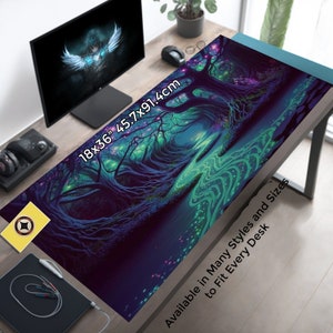 Enchanted Forest Gaming Mouse Pad Cute Mousepad Aesthetic Desk Mat Forest Desk Pad XXL Deskpad Oversized Deskmat Gothic Mousemat