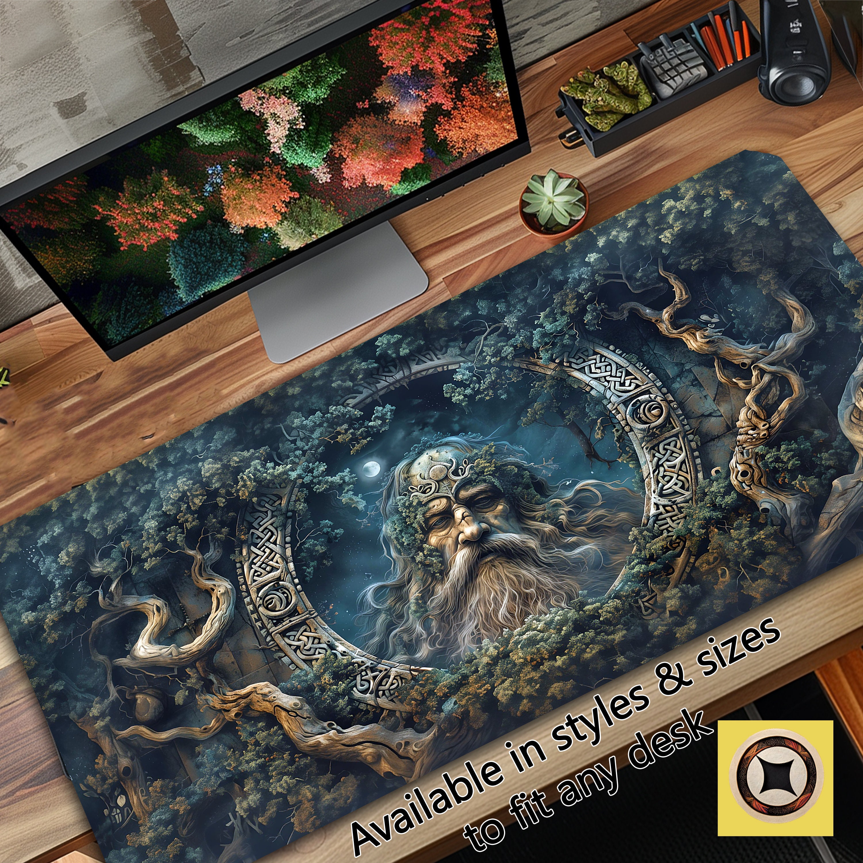 Viking King Rune Portal Desk Mat