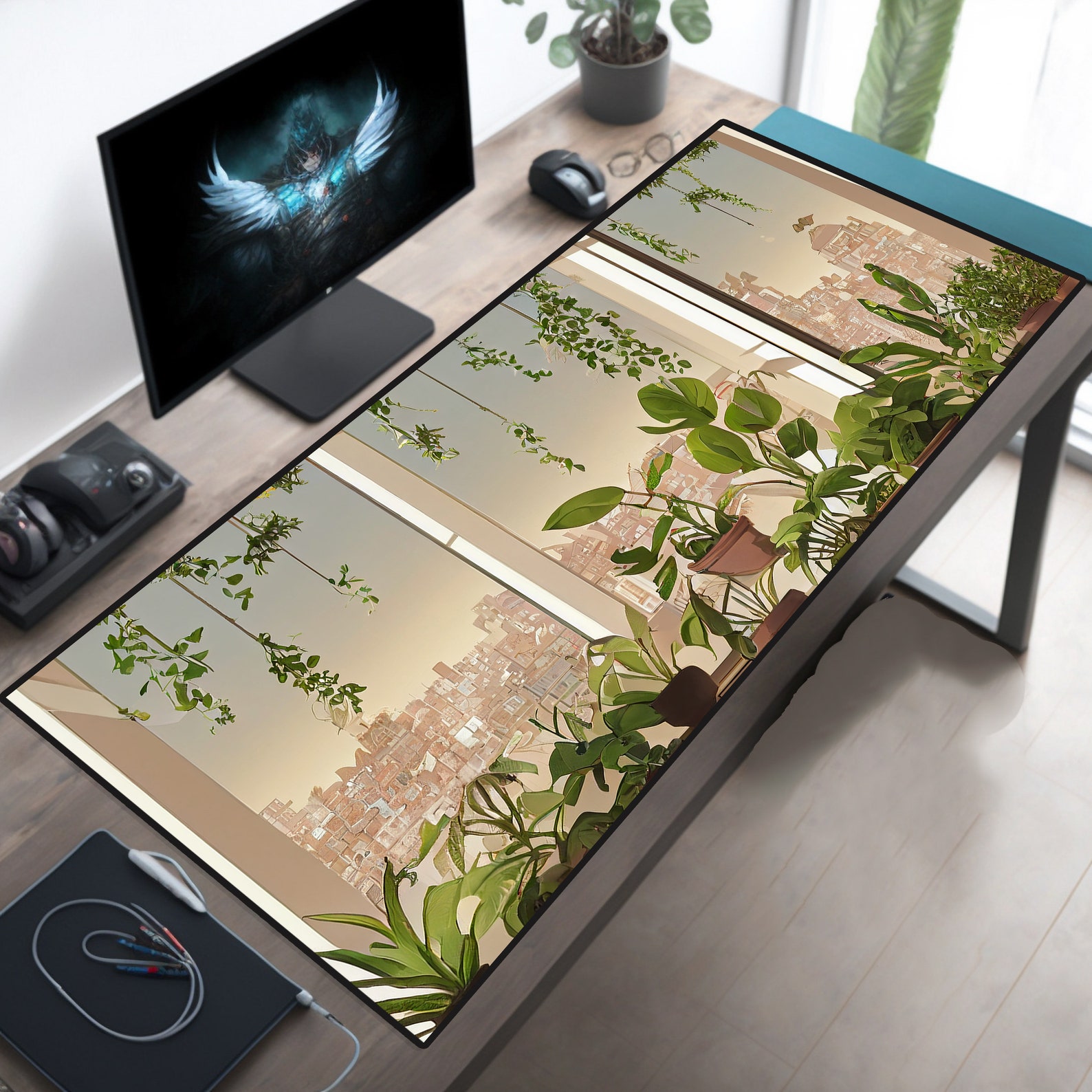 Desk Mat Plant Lovers City Living Large Mouse Pad Green - Etsy