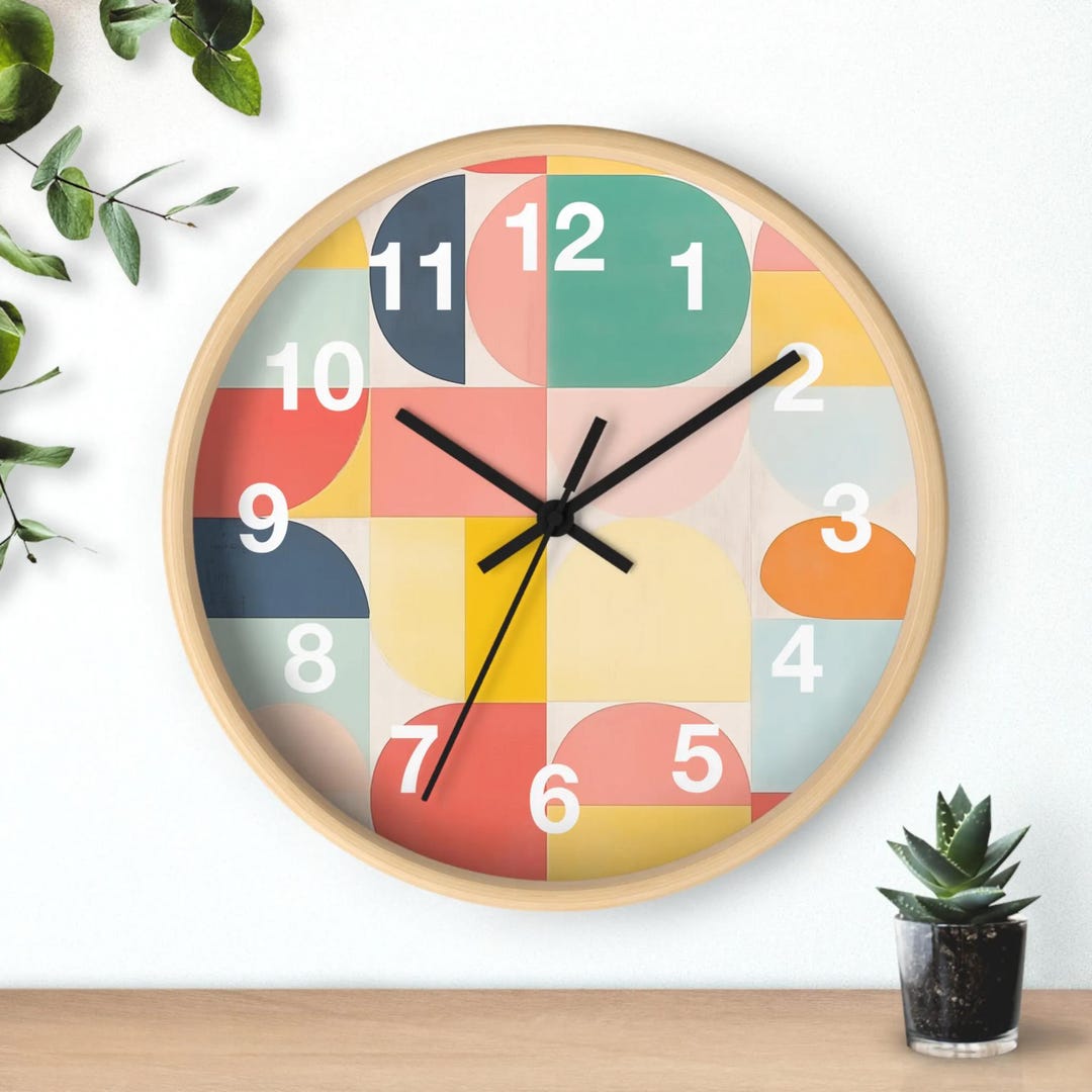 Mid-century Modern 10" Round Wall Clock - Cool Nostalgic MCM Clock for ...