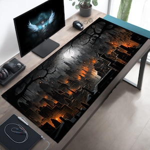 Angelic Desolation Mousepad, Spooky Desk Mat, Halloween Mousepad, Goth Desk Mat, Gothic Mouse Pad, desk matt, Big Mouse Pad