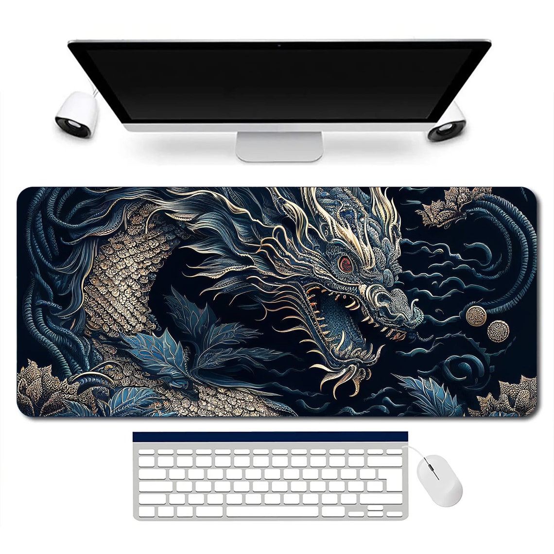 Janpanese Dragon Print Door Mat