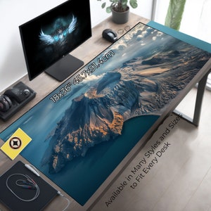 Volcano Lovers Desk Decor - Volcanic Island Desk Mat Mousepad Playmat