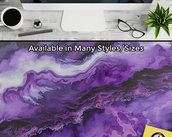 Violet Desk Mat, Aesthetic Desk Pad, Cute Mouse Pad, Purple Mousepad, Oversized Deskpad, XL Deskmat, XXL Laptop Mat, Home Office Lo Fi