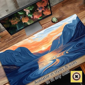 Tapete de jogo Artisan Nordic Fjord at Sunset Gaming TCG - Presente para jogadores - Acessório para mesa de jogos - Presentes para cartas colecionáveis - Tapete de mesa para jogos de PC Mousepad