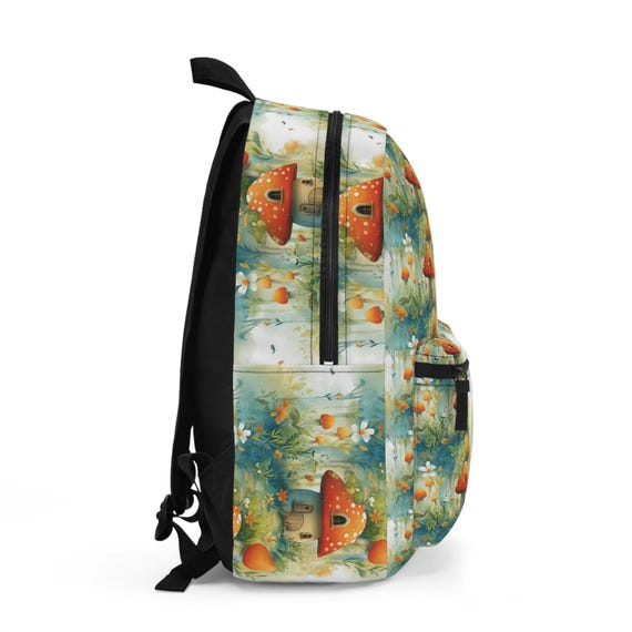 Cute Cottagecore Forest Mushroom Houses Backpack - Back to  display picture 3