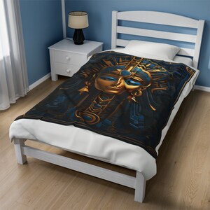Fantasy Ägyptische Königin Decke, Pharoah Decke, Ägypten Raumdekor, Antike Geschichtsdecke, Samt-Plüschdecke Bild 5