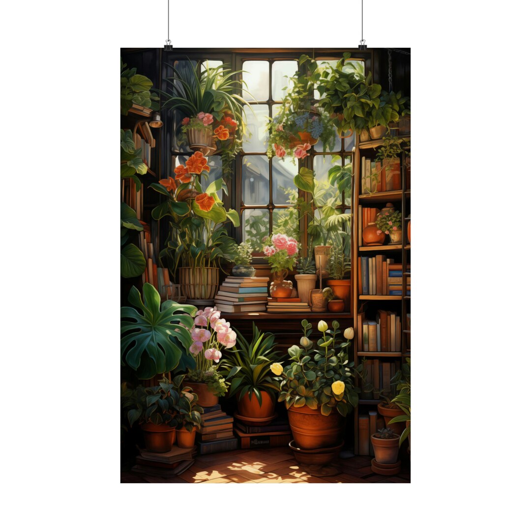 Plant Lovers Poster Art Print, Botanical Wall Hanging, Potted Plants ...