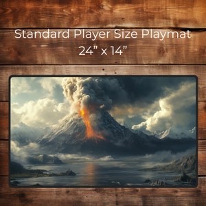 Flameheart Peak Eruption - TCG Gaming Playmat for PC or Table Top Gamers - rpg Gaming Mat - Gamer Gifts - Volcano Play Mat for dnd