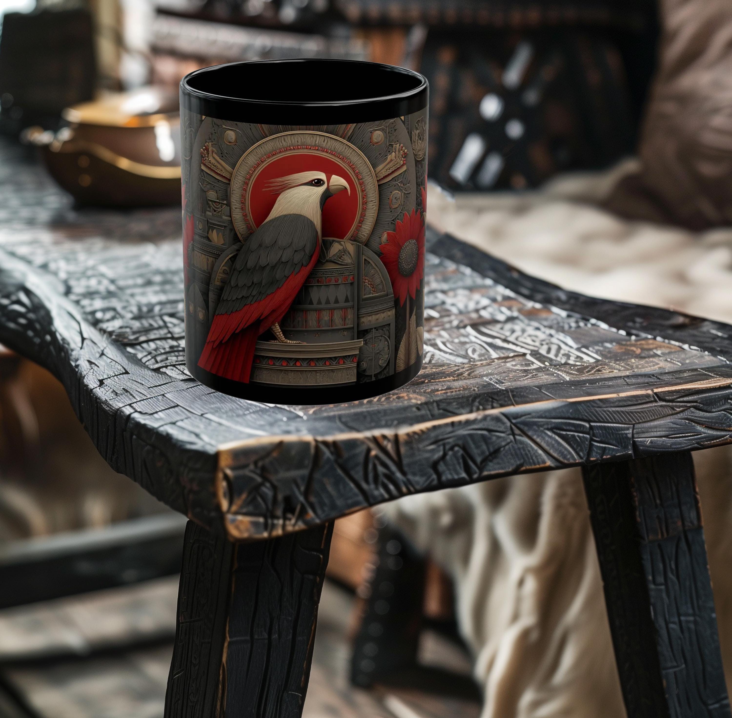 Aztec Bird Art Ceramic Mug, 11oz or 15oz