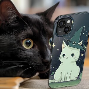 Kawaii Katze iPhone Fall, Kawaii Telefon Fall, grüne Hexe Telefon Fall, Kawaii Tech Geschenke, Kawaii Geschenke, Kawaii-Liebhaber iPhone Fall