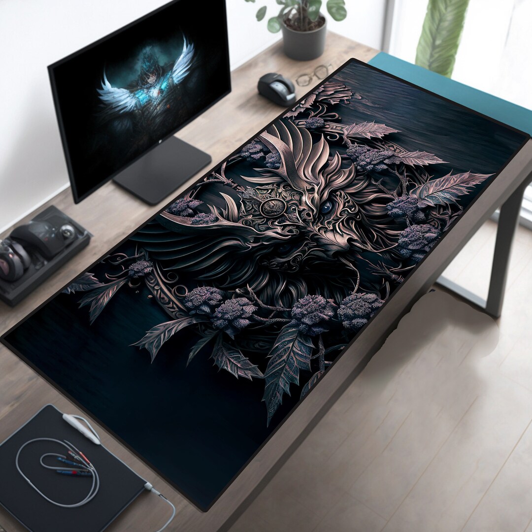 Gothic Art Desk Mat, Fantasy Xl Mouse Pad, Goth Large Desk Mat Pad
