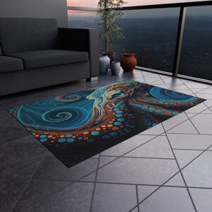 Outdoor Rug, Dazzling Octopus, Entryway Rug, Octopus Rug, Kraken Rug ...