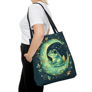 Frog Bag, Frog Tote Bag, Farmers Market Tote, Frog Gifts, Kawaii Frog, Cottagecore Frog Bag, Frog Totebag, Farmers Market Bag