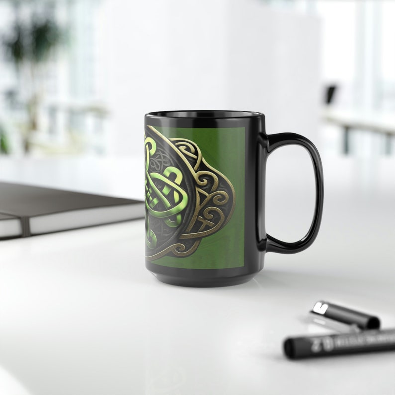 Celtic Coffee Mug, 15oz, Black Coffee Cup, Celtic Tea Cup, Celt Coffee Mug image 7